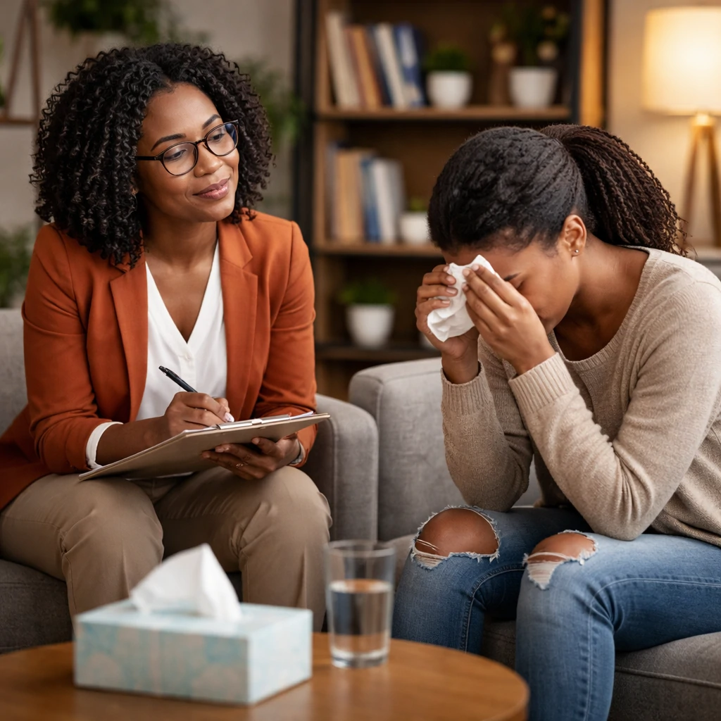 Trauma counseling and trauma-informed therapy through secure telehealth