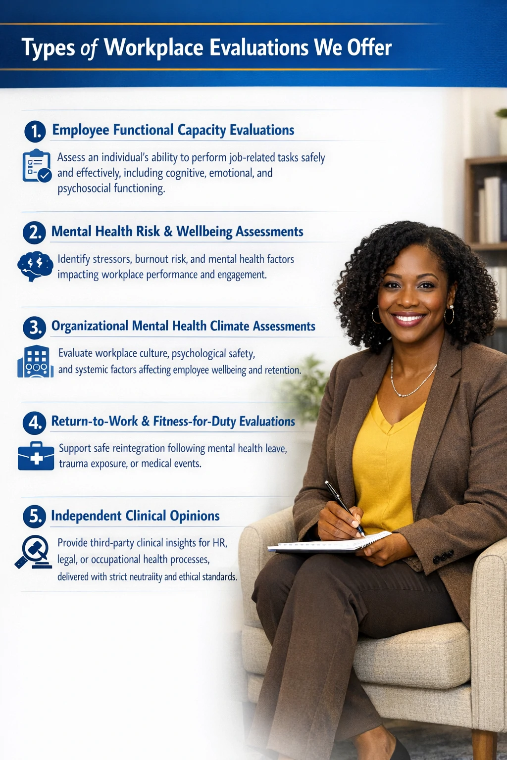 Workplace and academic accommodation evaluation support